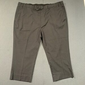 Roundtree &‎ Yorke TravelSmart Mens Dress Pants Charcoal 50x32 Altered to 50x24